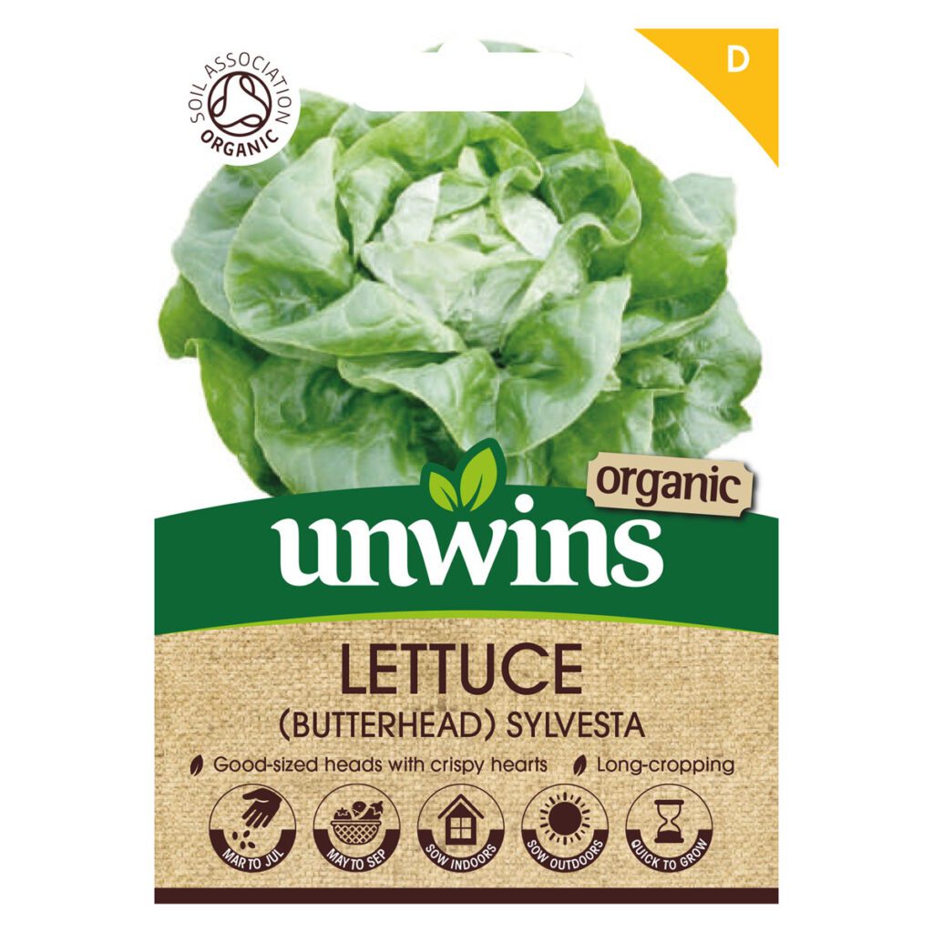 Unwins Organic Lettuce Butterhead Sylvesta Seeds 5051618036849 2